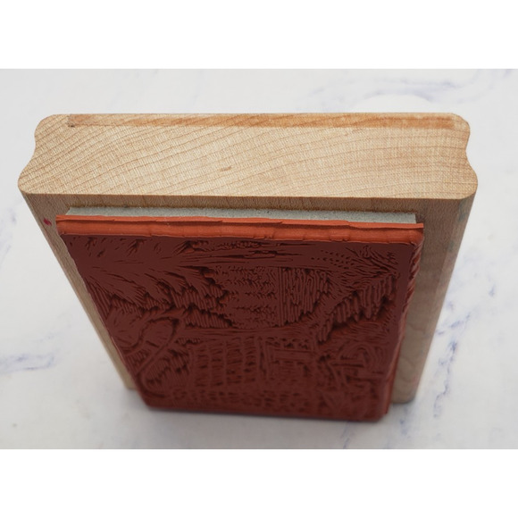 Rustic Log Cabin Woodlands Outdoor Stampin Up Wood Mounted Rubber Stamp - Picture 5 of 7